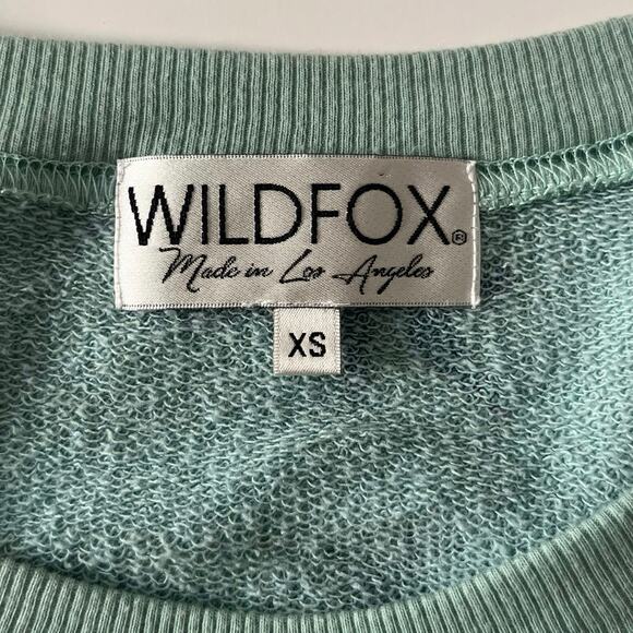 Wildfox Hibiscus Dreams Sweatshirt Pullover Tropical Hawaiian Floral Blue XS - Picture 5 of 9